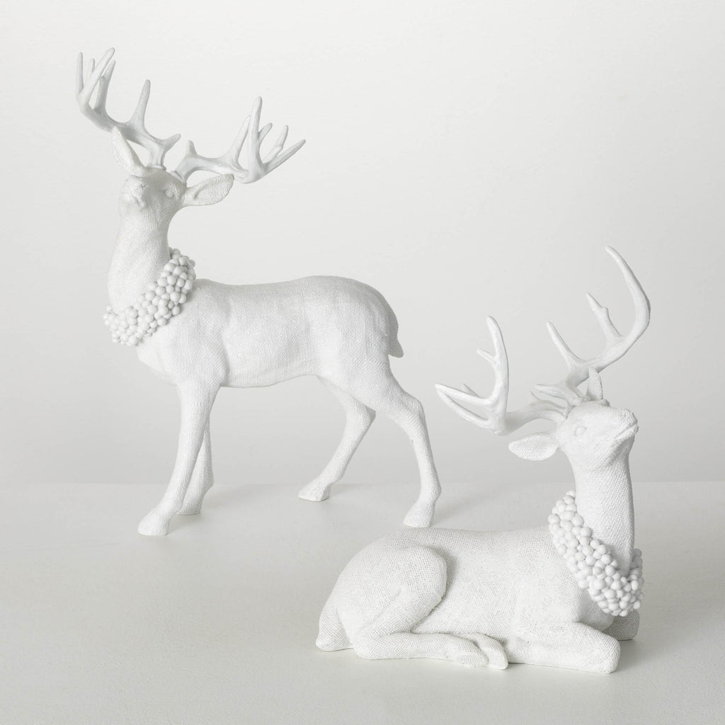 Frosted Deer Figurine Set     