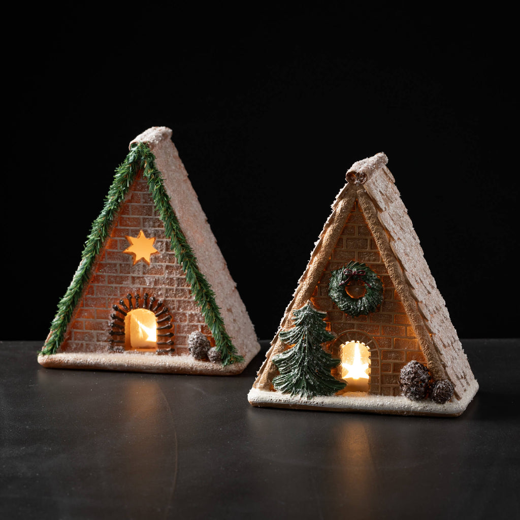 Led Cabin House Set Of 2      