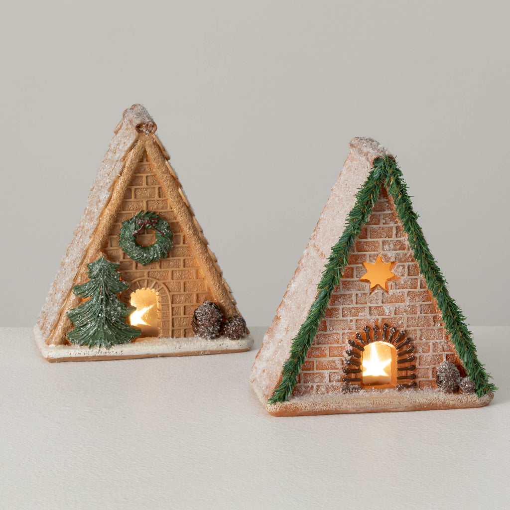 Led Cabin House Set Of 2      