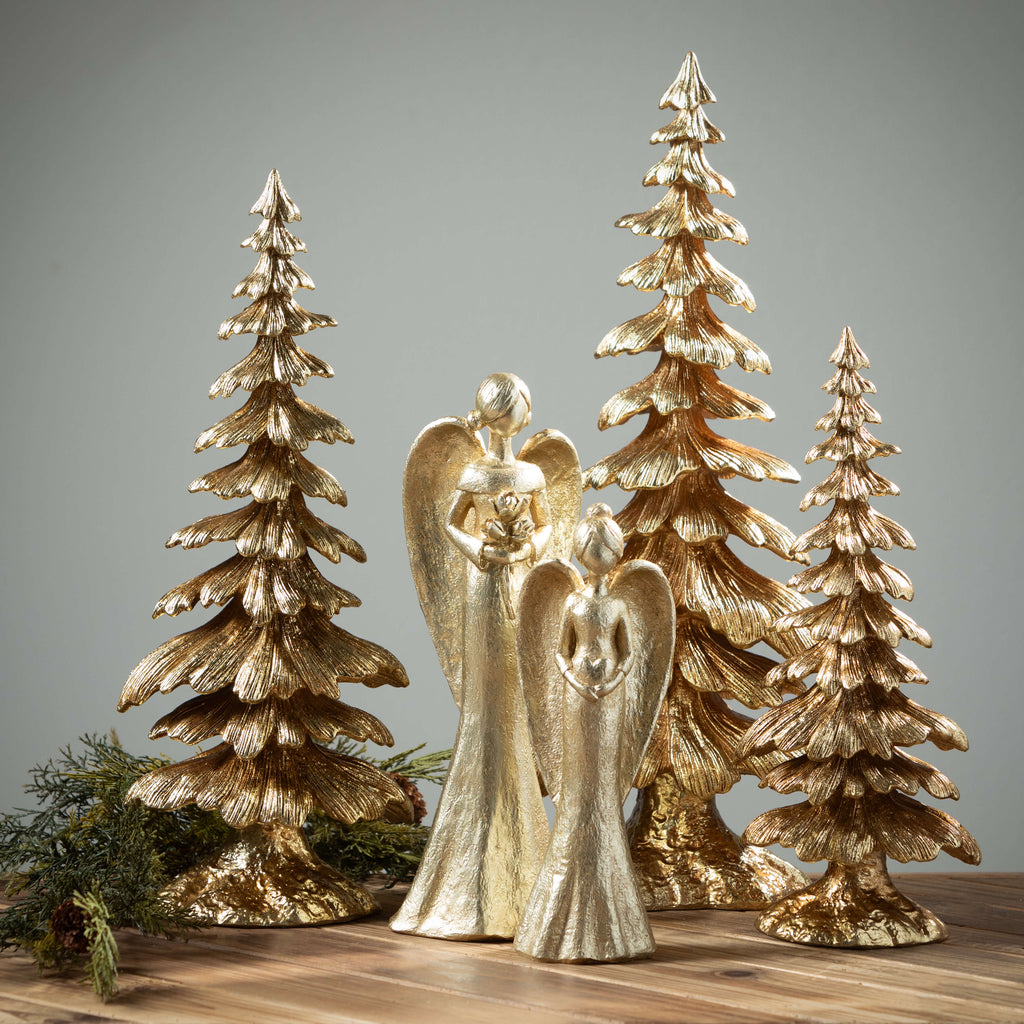 Sleek Gold Angel Figurines    