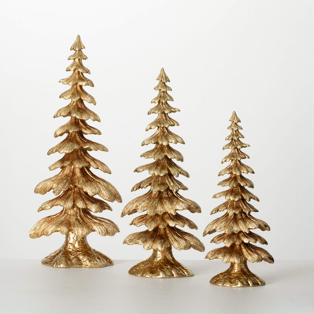 Ornate Gold Tabletop Tree Trio