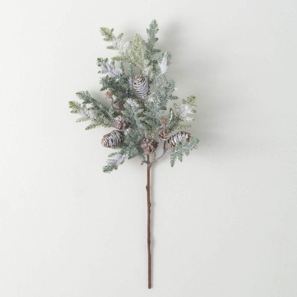 Frosted Pine  Pinecone Pick   