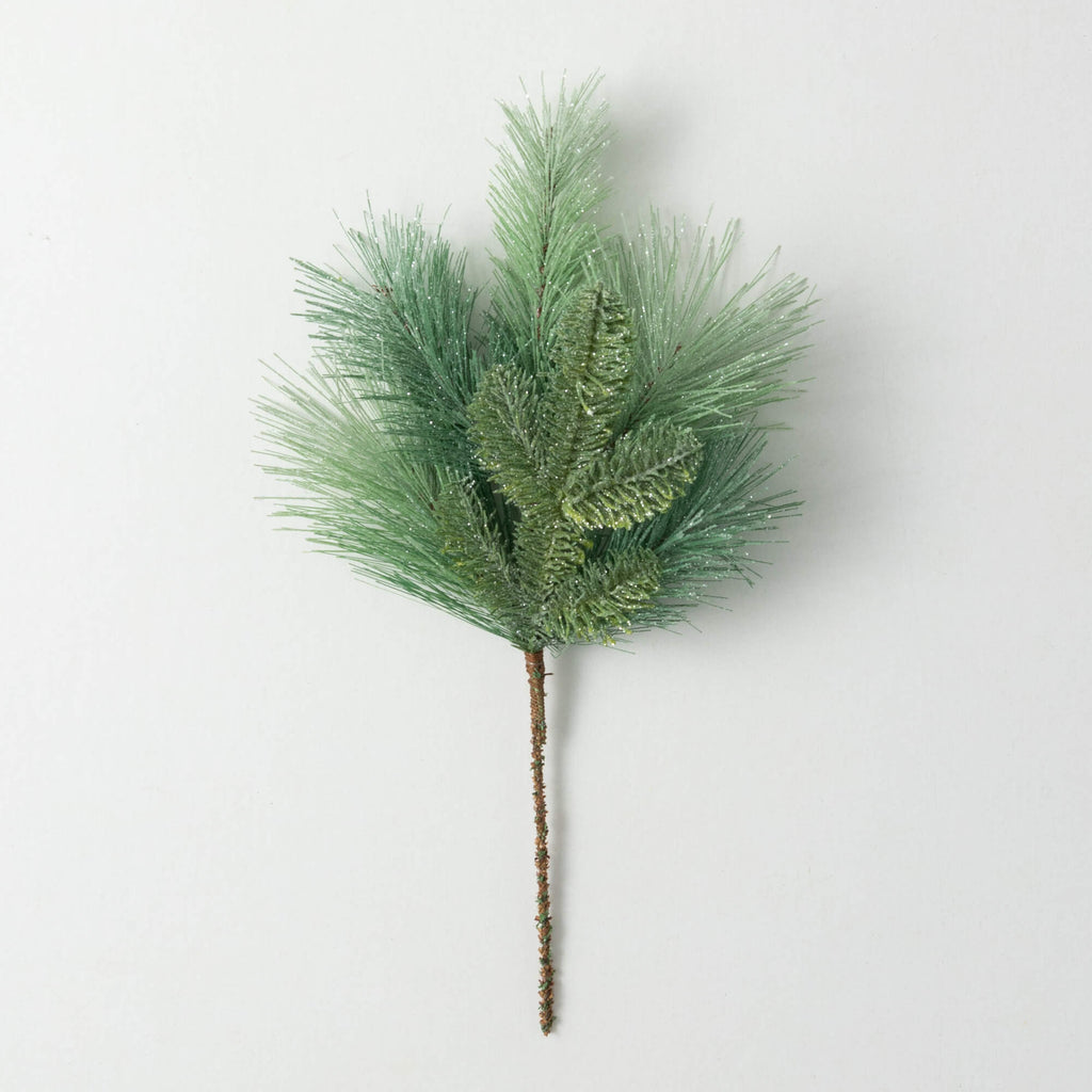 Light Green Frosted Pine Pick 