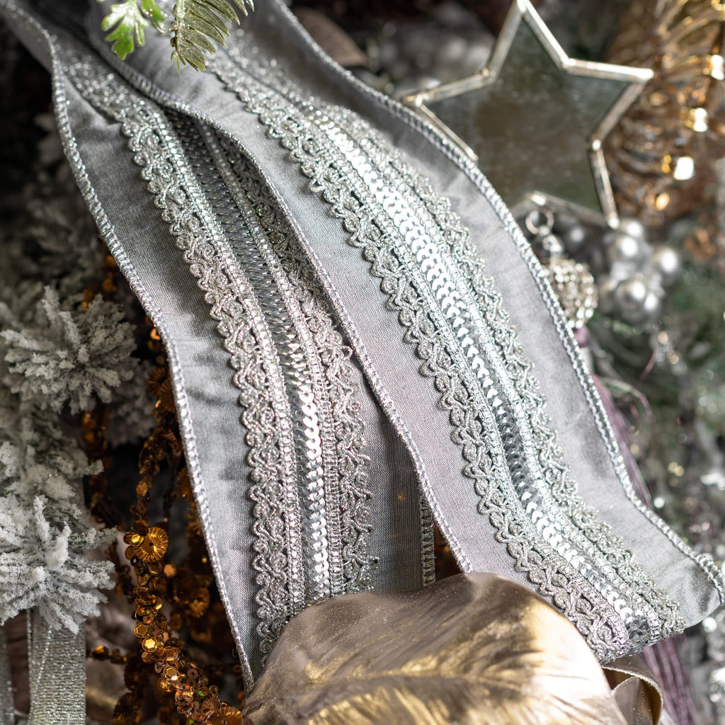 Silver & Gray Shimmer Ribbon  