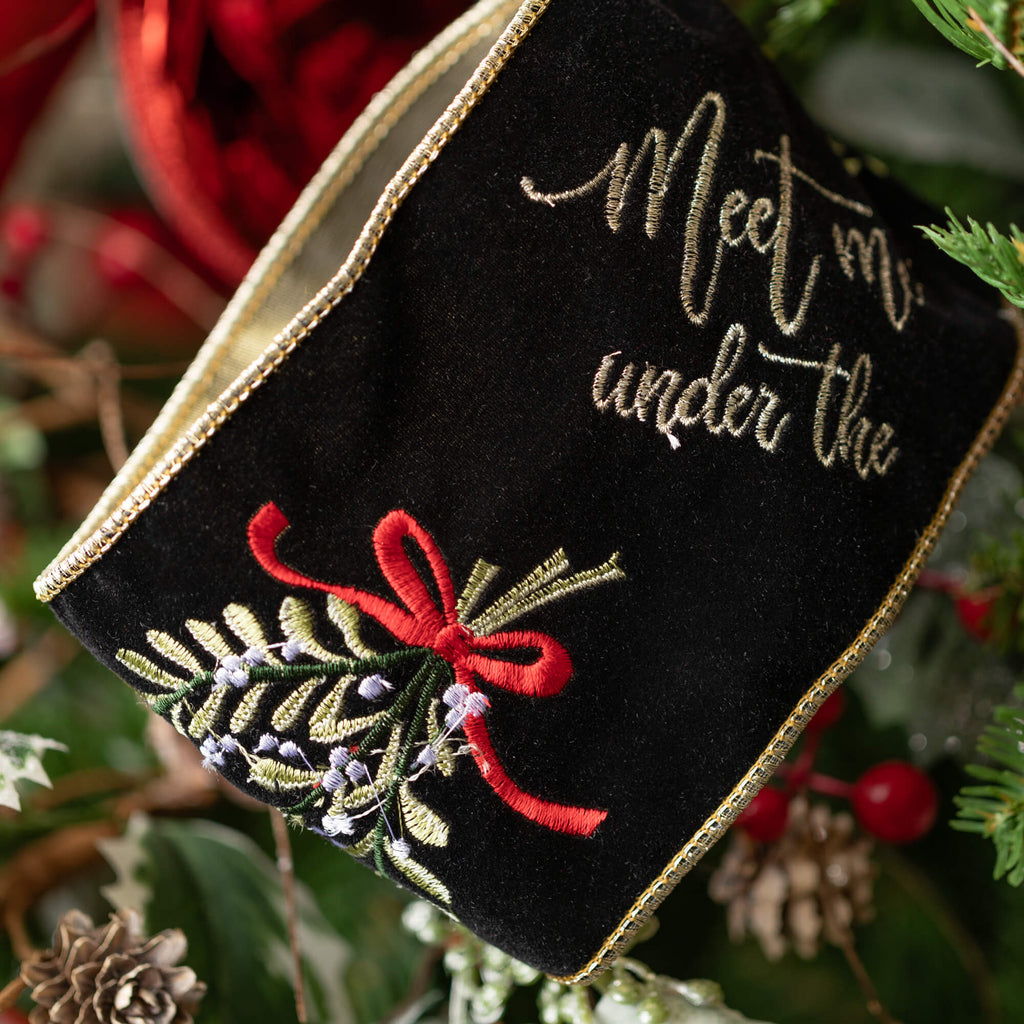 Black & Gold Mistletoe Ribbon 