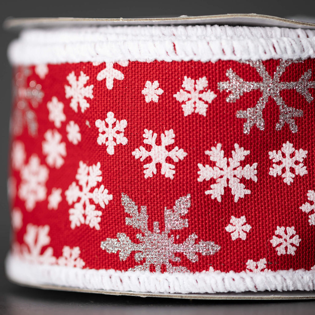 Cheerful Red Snowflake Ribbon 