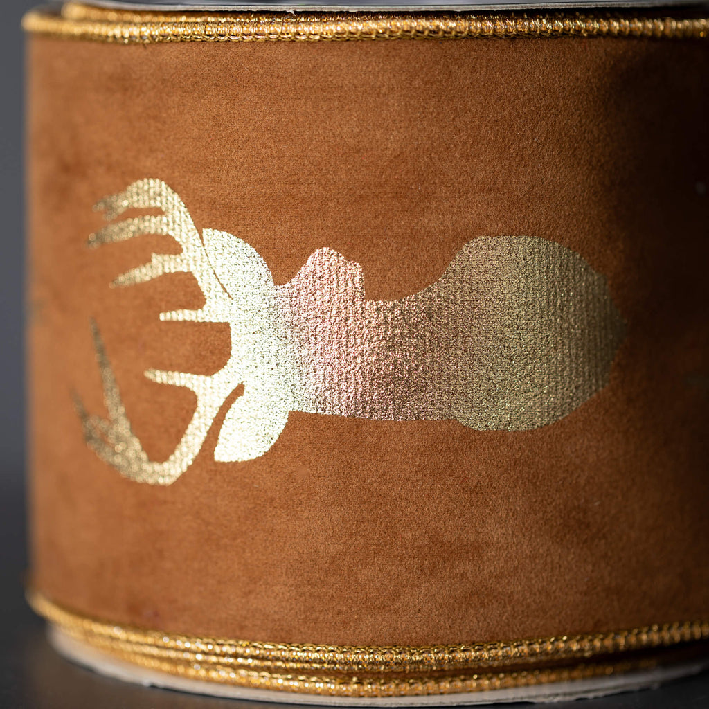 Gold Deer Brown Ribbon        