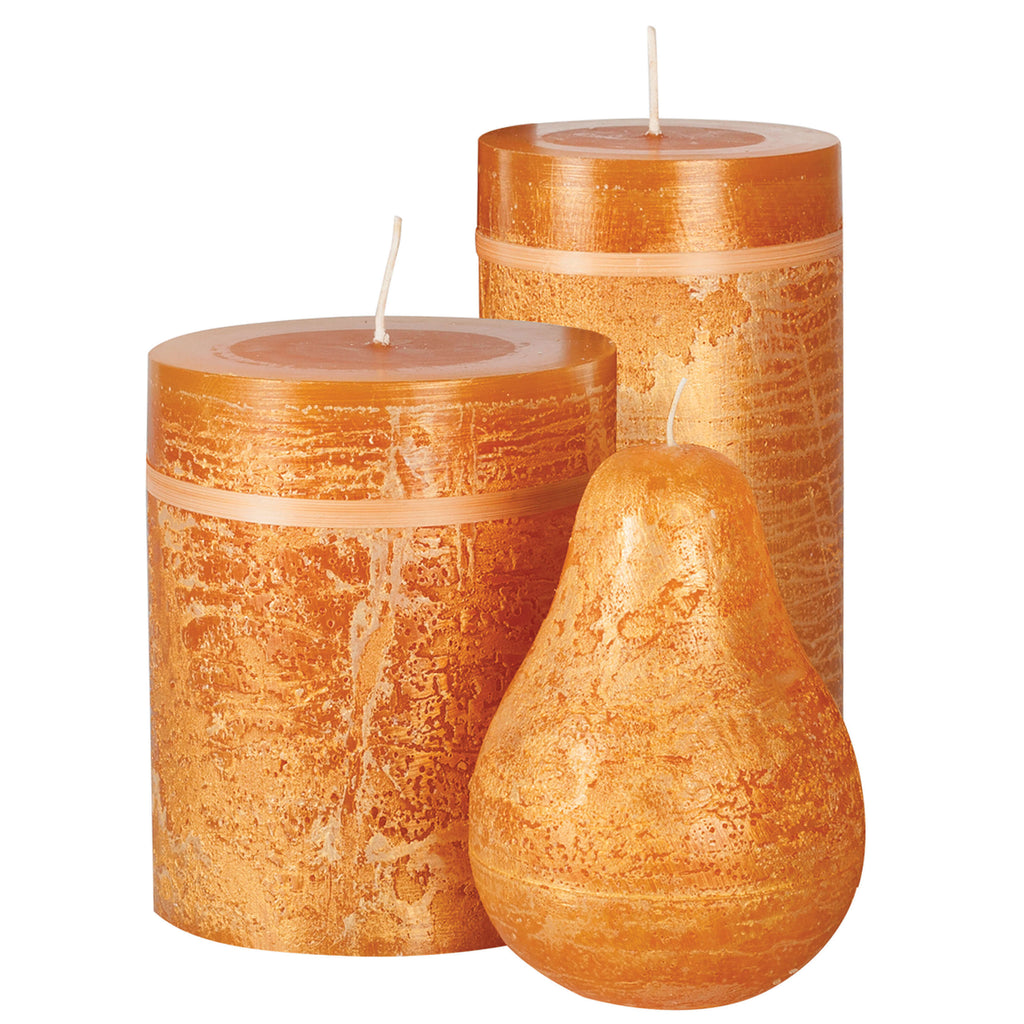 "Ritz" Gold Pillar Candle     