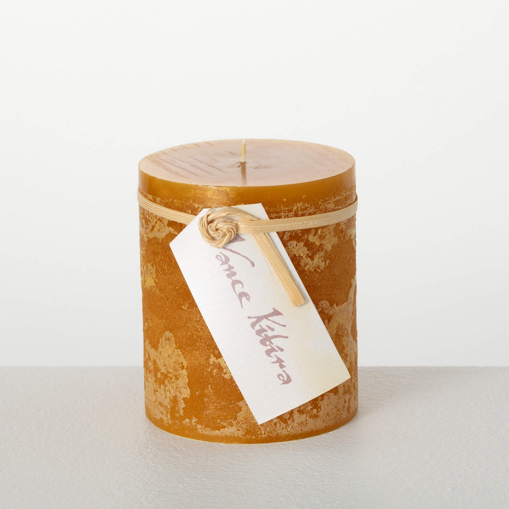 "Ritz" Gold Pillar Candle     