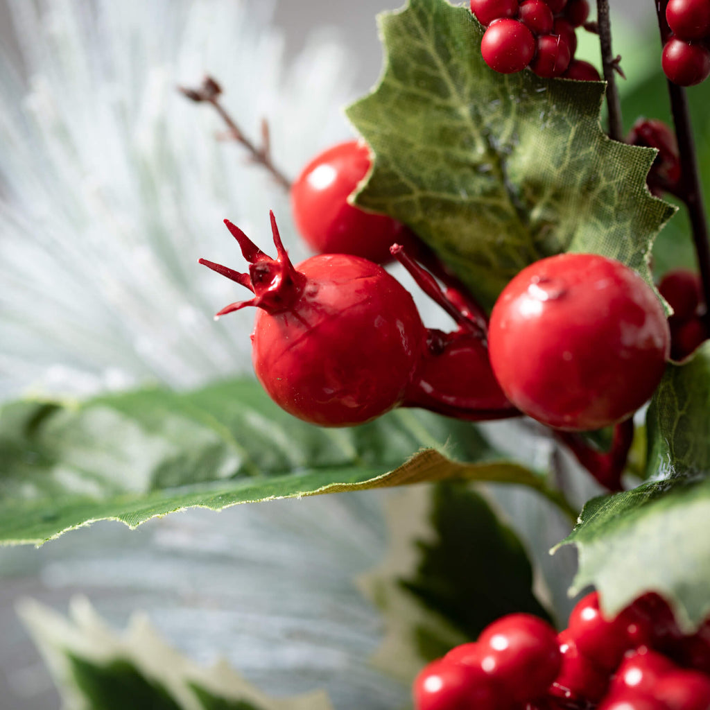 Red Ball And Holly Spray      