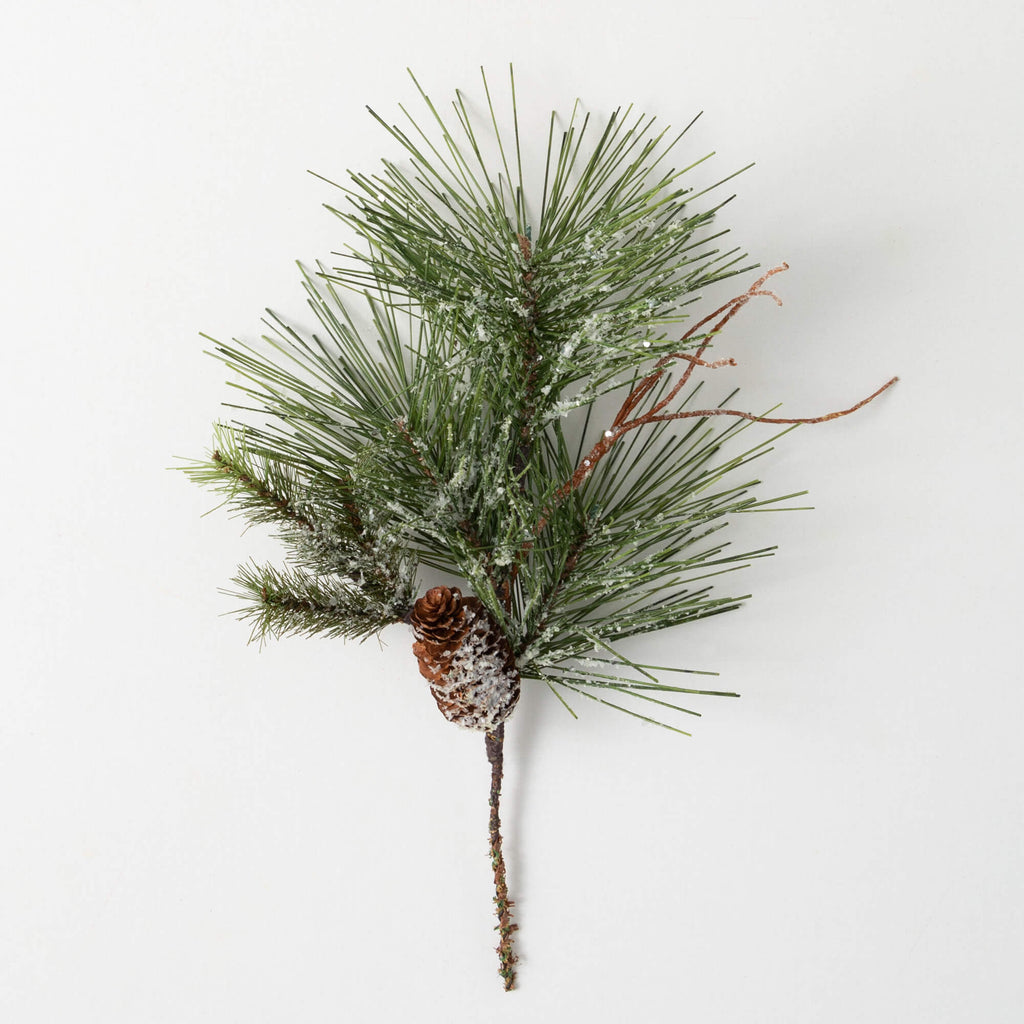 Snowy Long Needle Pine Spray  