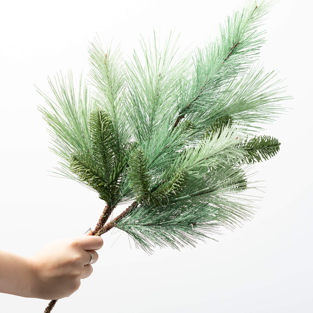 Light Green Frosted Pine Spray