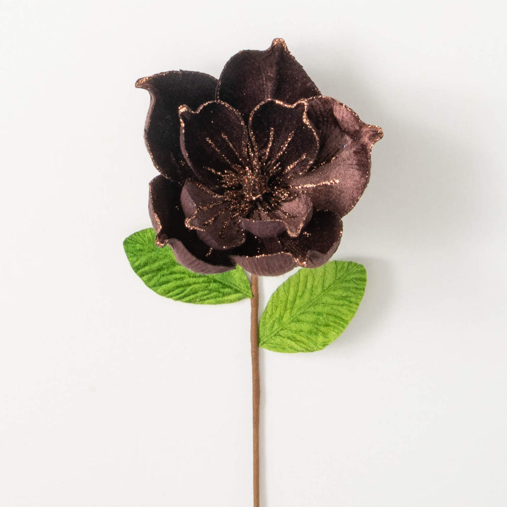 Brown Velvet Magnolia Stem    