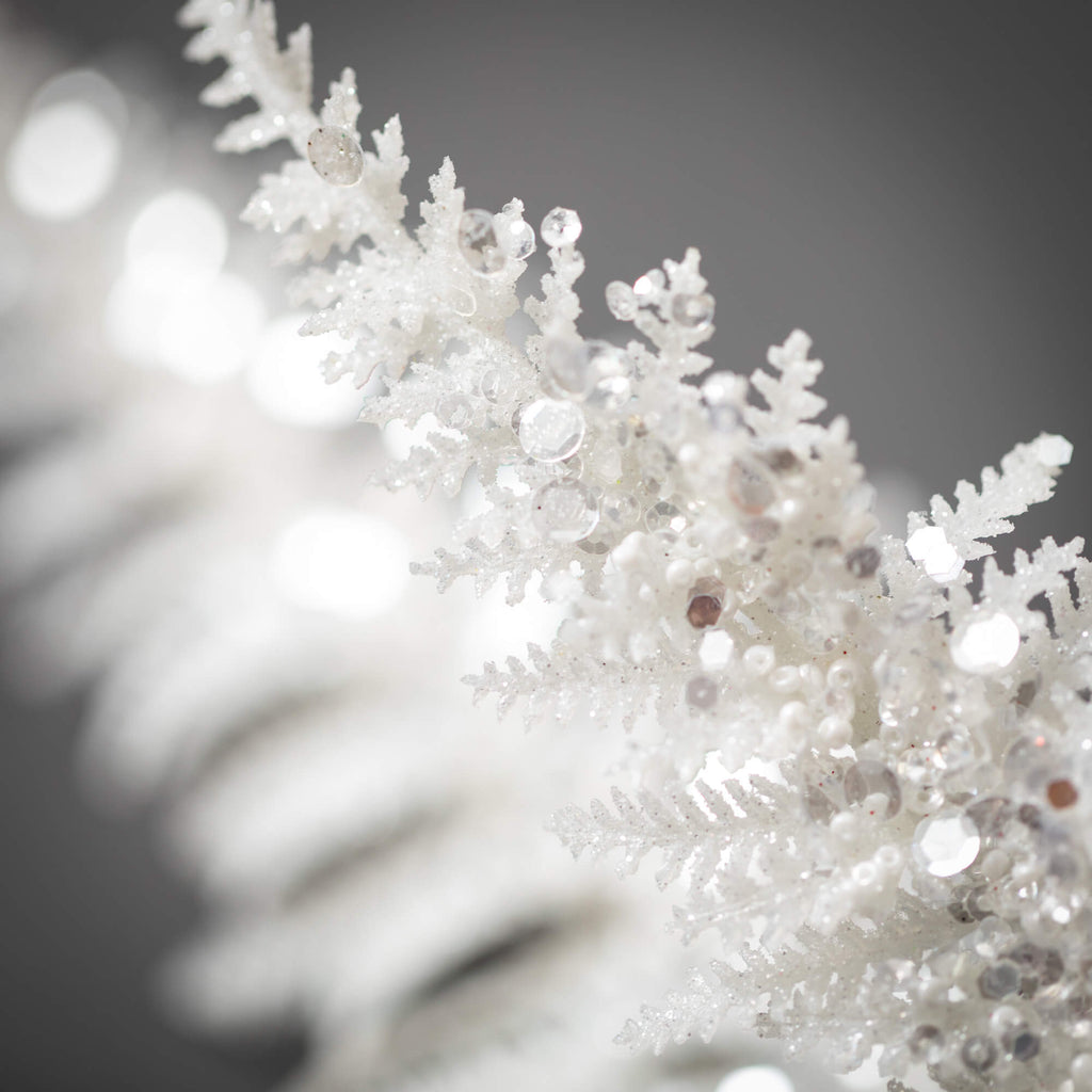 Frosted White Fern Spray      