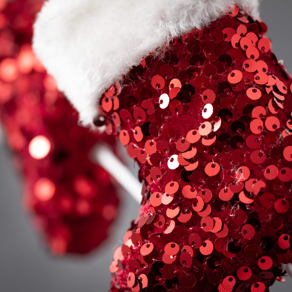 Red Glitter Stocking Spray    