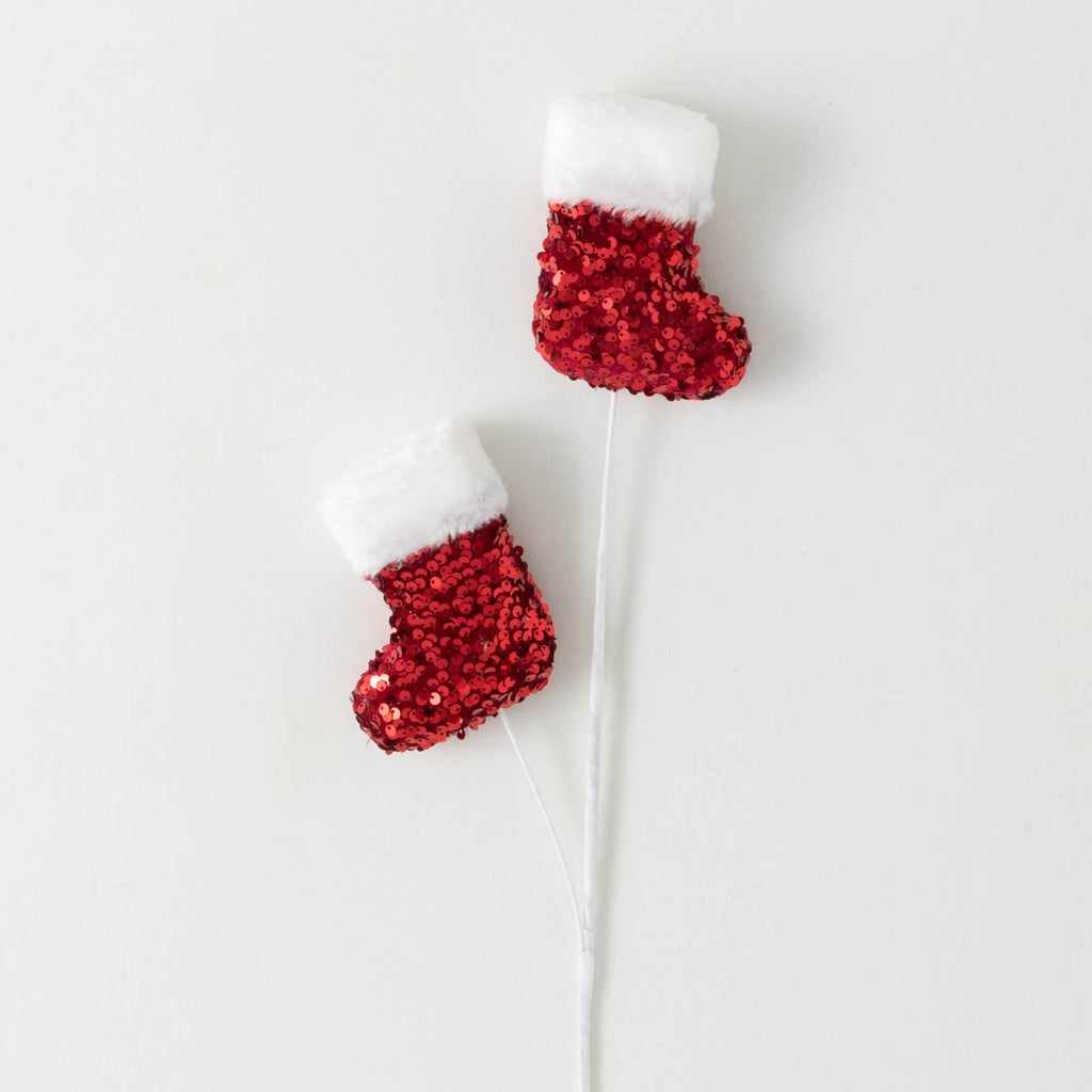 Red Glitter Stocking Spray    