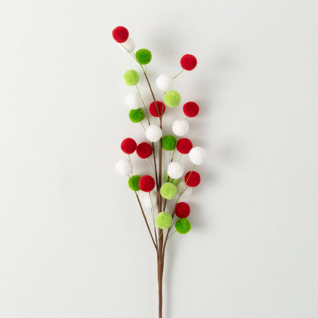 Red Green White Pom Pom Spray 