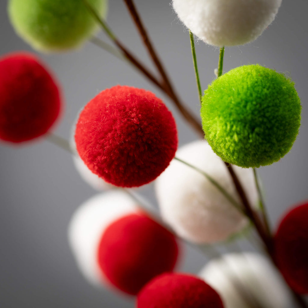 Red Green White Pom Pom Spray 