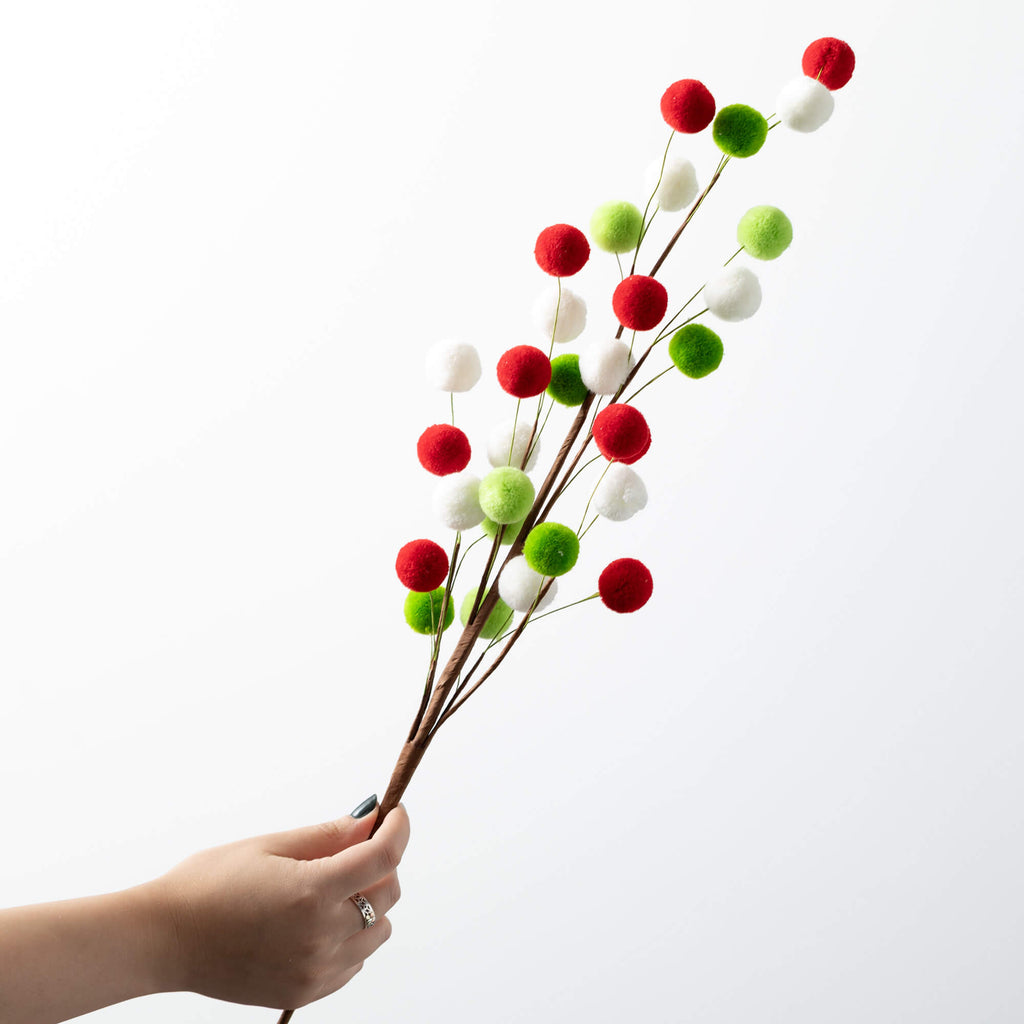 Red Green White Pom Pom Spray 