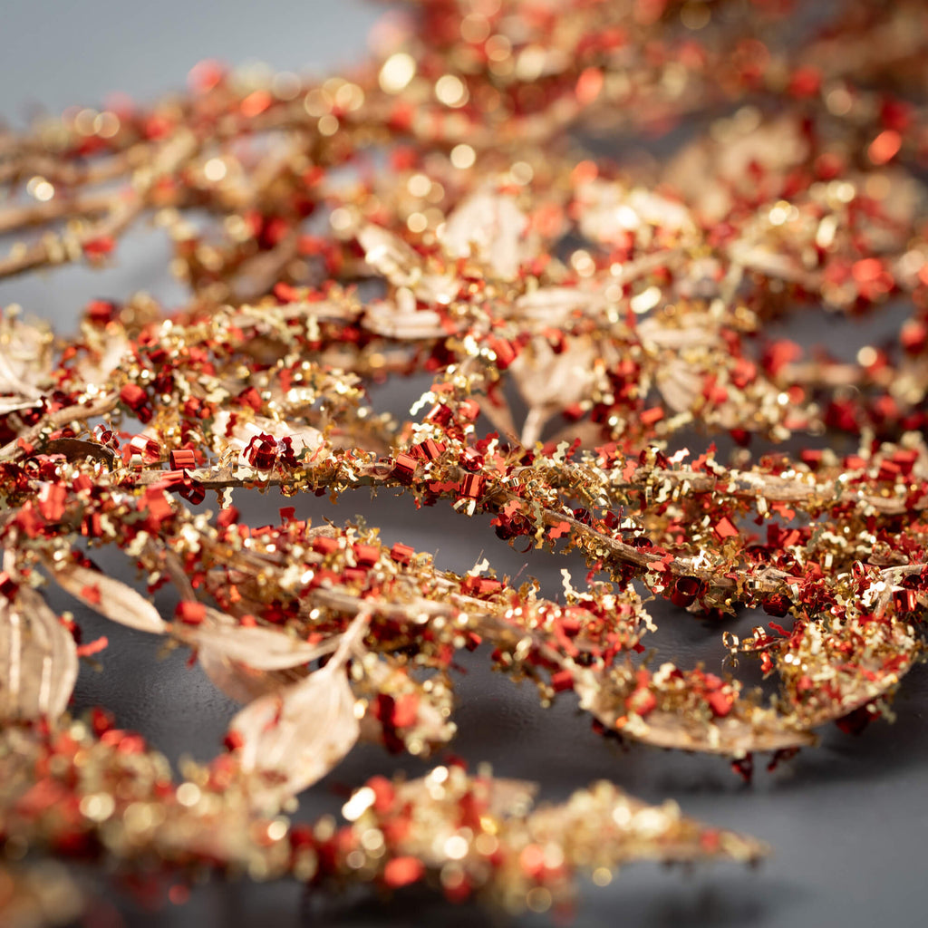 Red Gold Glitter Swag 43"     