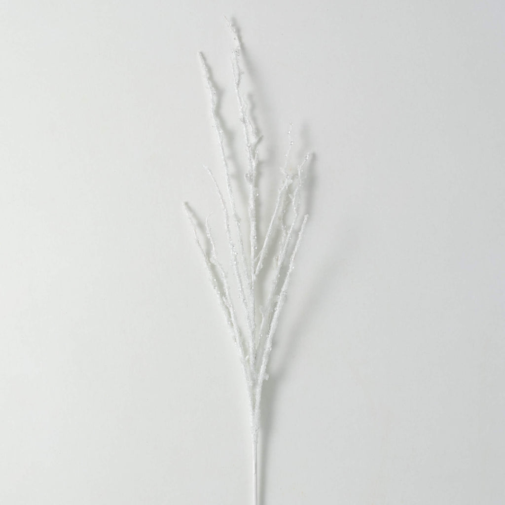 White Frosted Branch Spray    