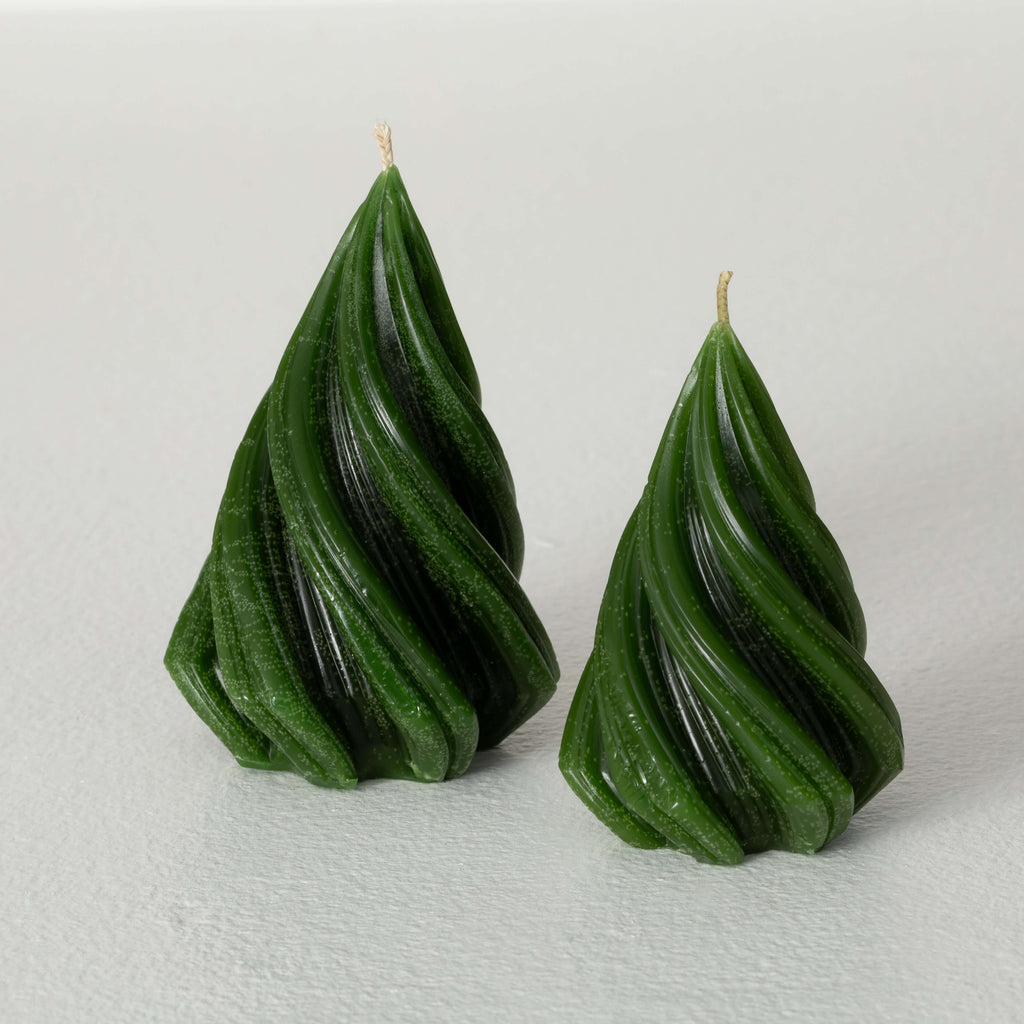 Green Christmas Tree Candles  