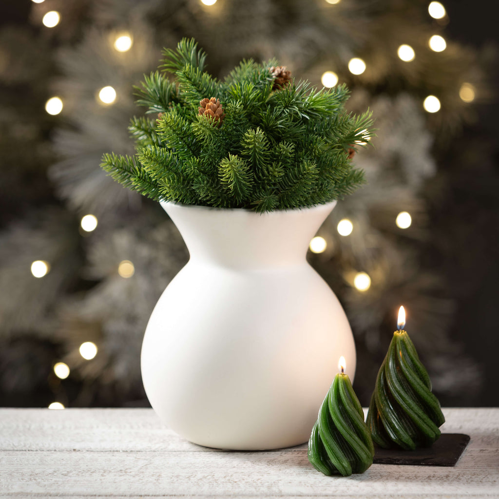 Green Christmas Tree Candles  