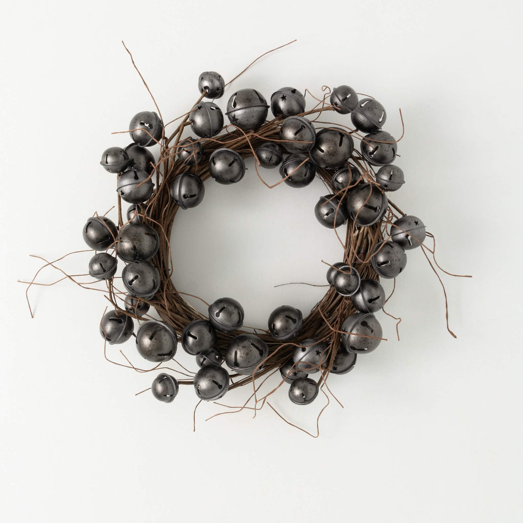 Gray Jingle Bell Wreath       