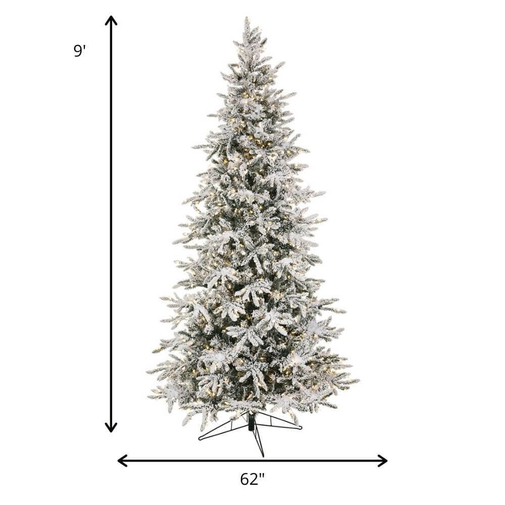 9' Flocked Slim Balsam Tree   