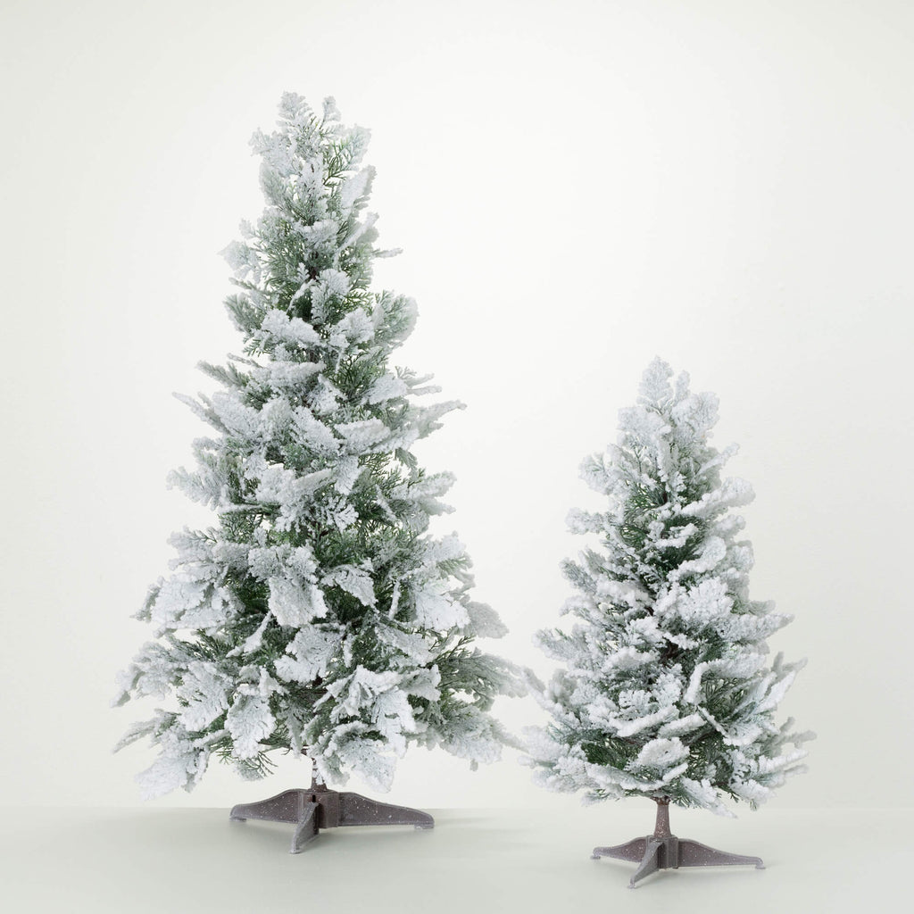 Snowy Cedar Accent Tree Set 2 