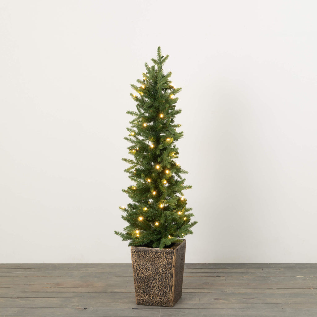 Medium Led Pine Tree Planter  