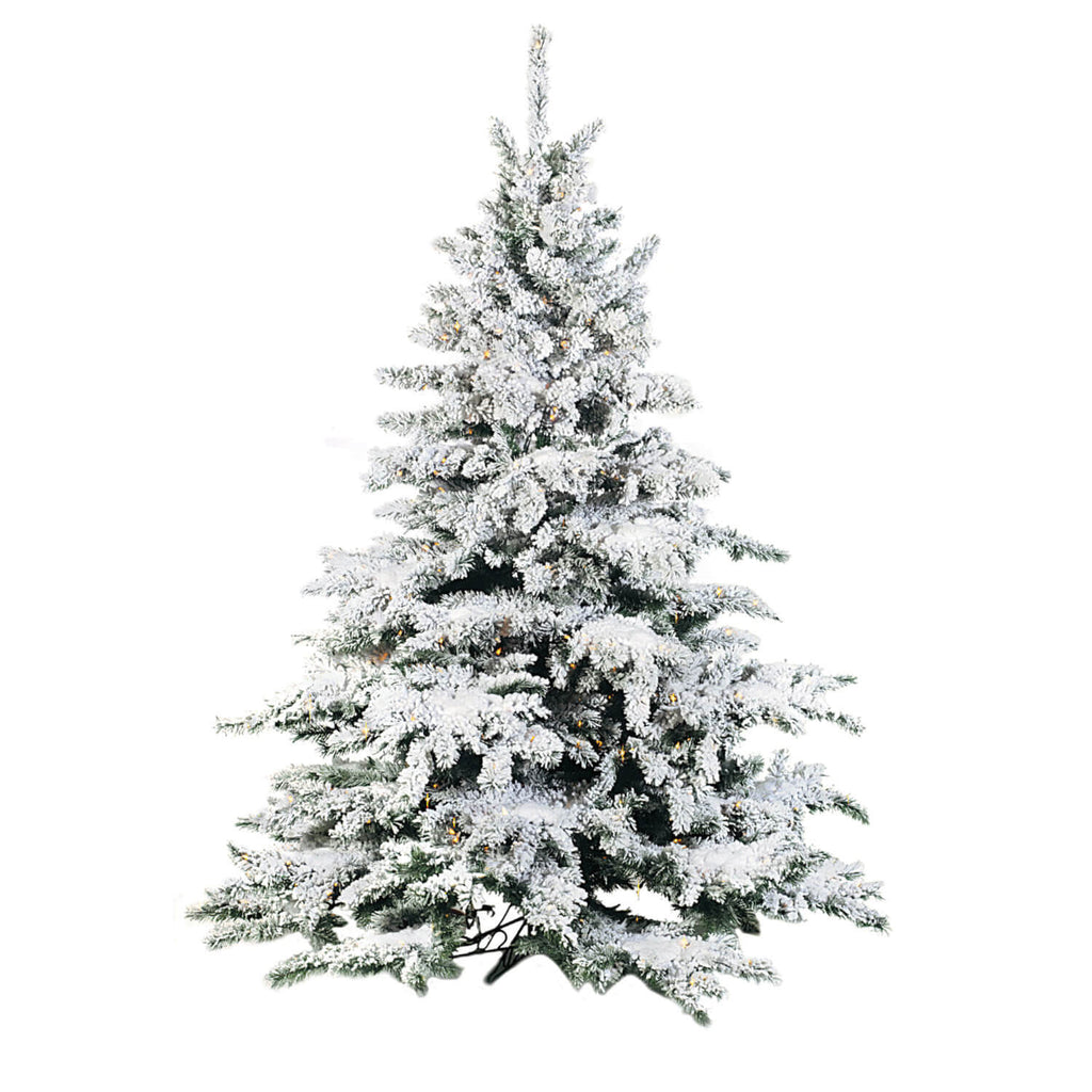 9' Flocked Lighted Pine Tree  