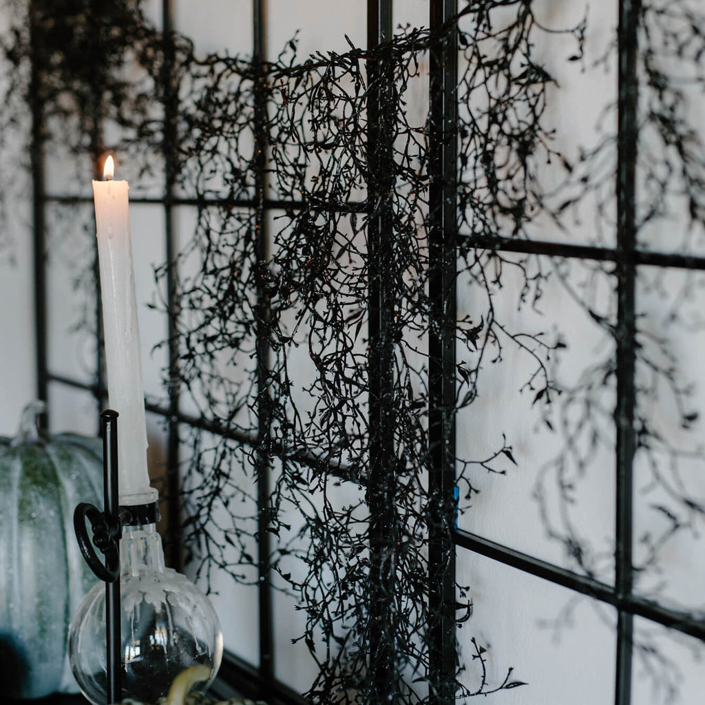 Black Halloween Drop Garland  