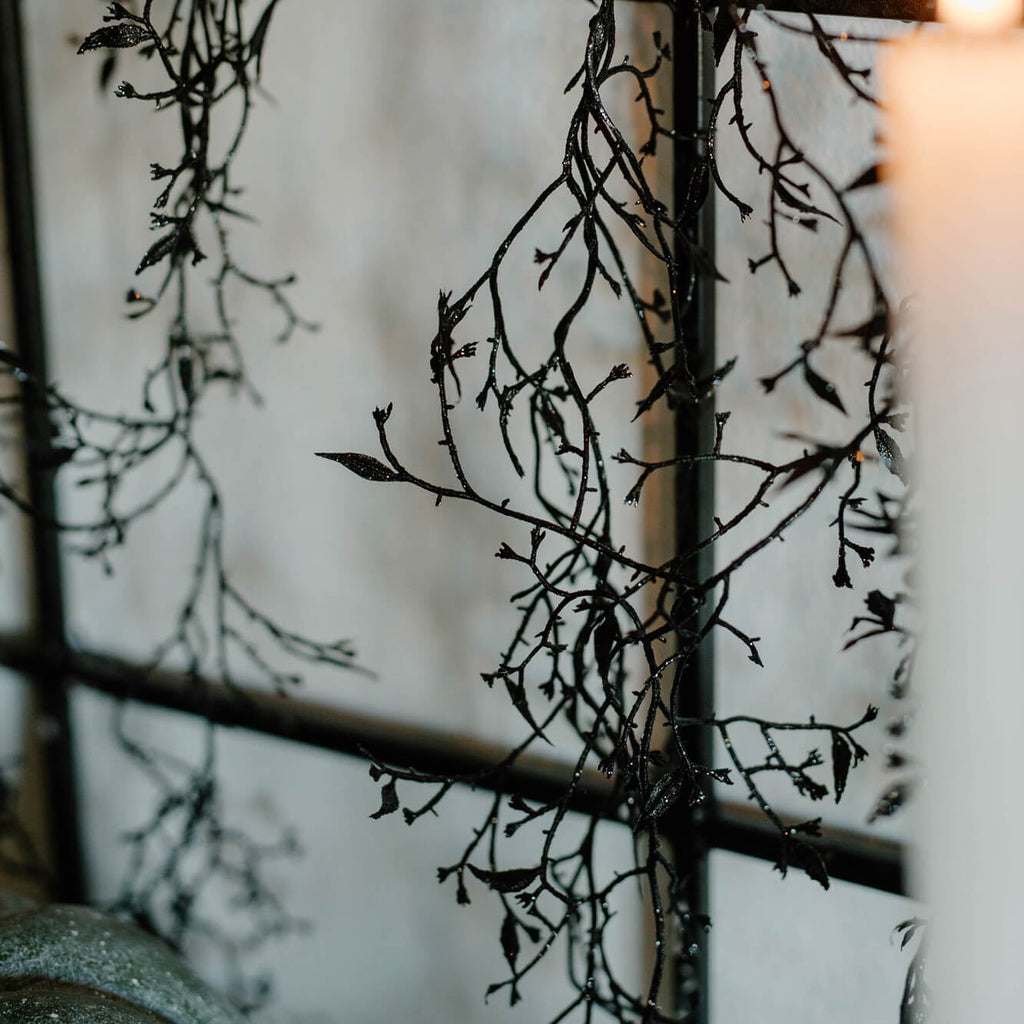 Black Halloween Drop Garland  