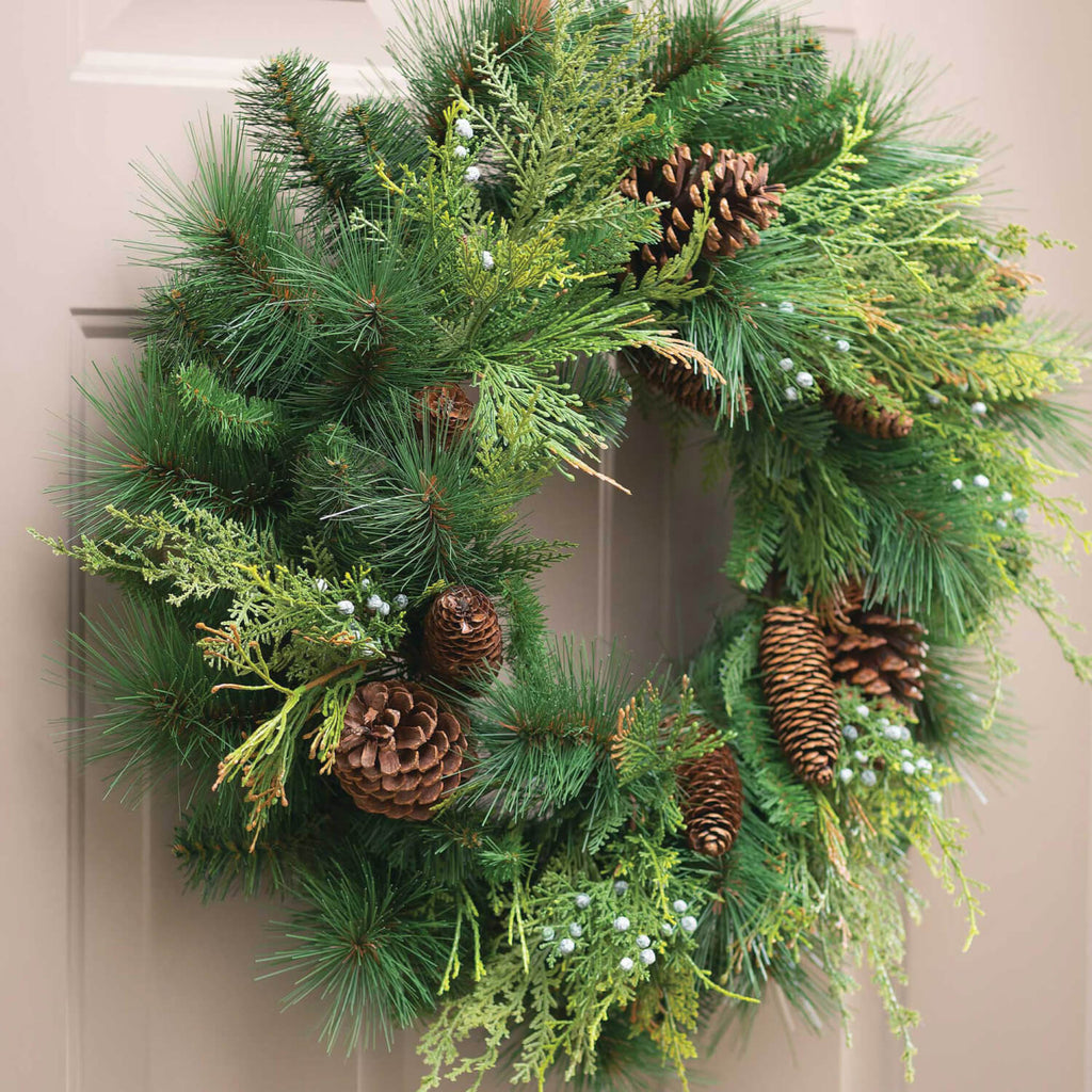 Mixed Pine & Pinecone Wreath  