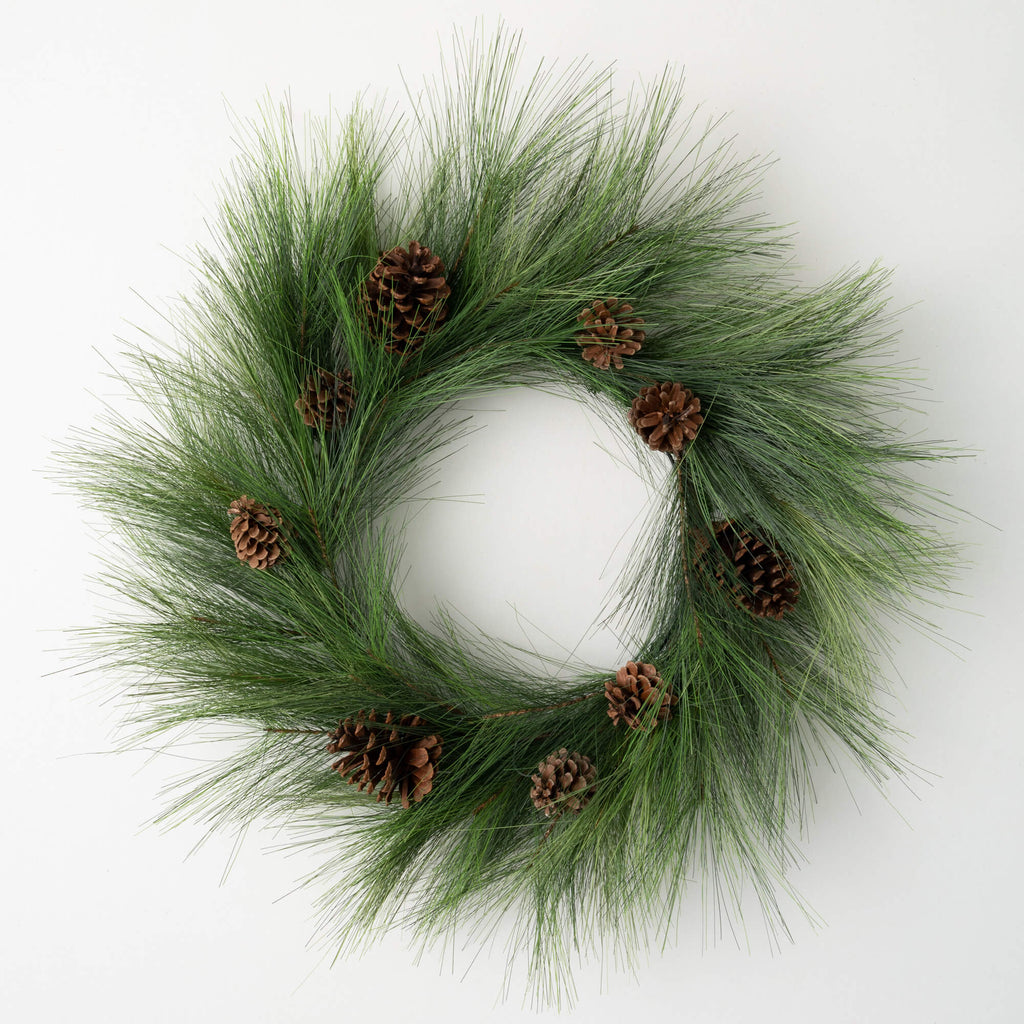 Long Pine & Pinecone Wreath   