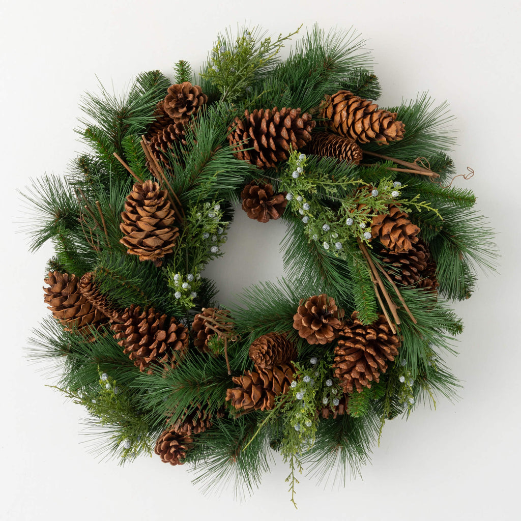 Lush Pine Pinecone Wreath     