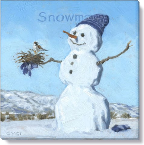 Snowman With Bird Giclee Wall 