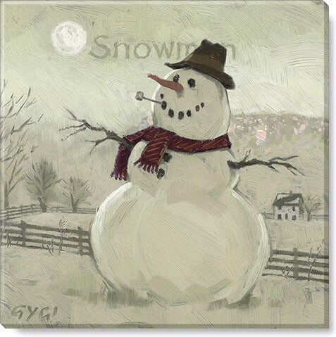 Snowman At Sunrise-Sepia Art  