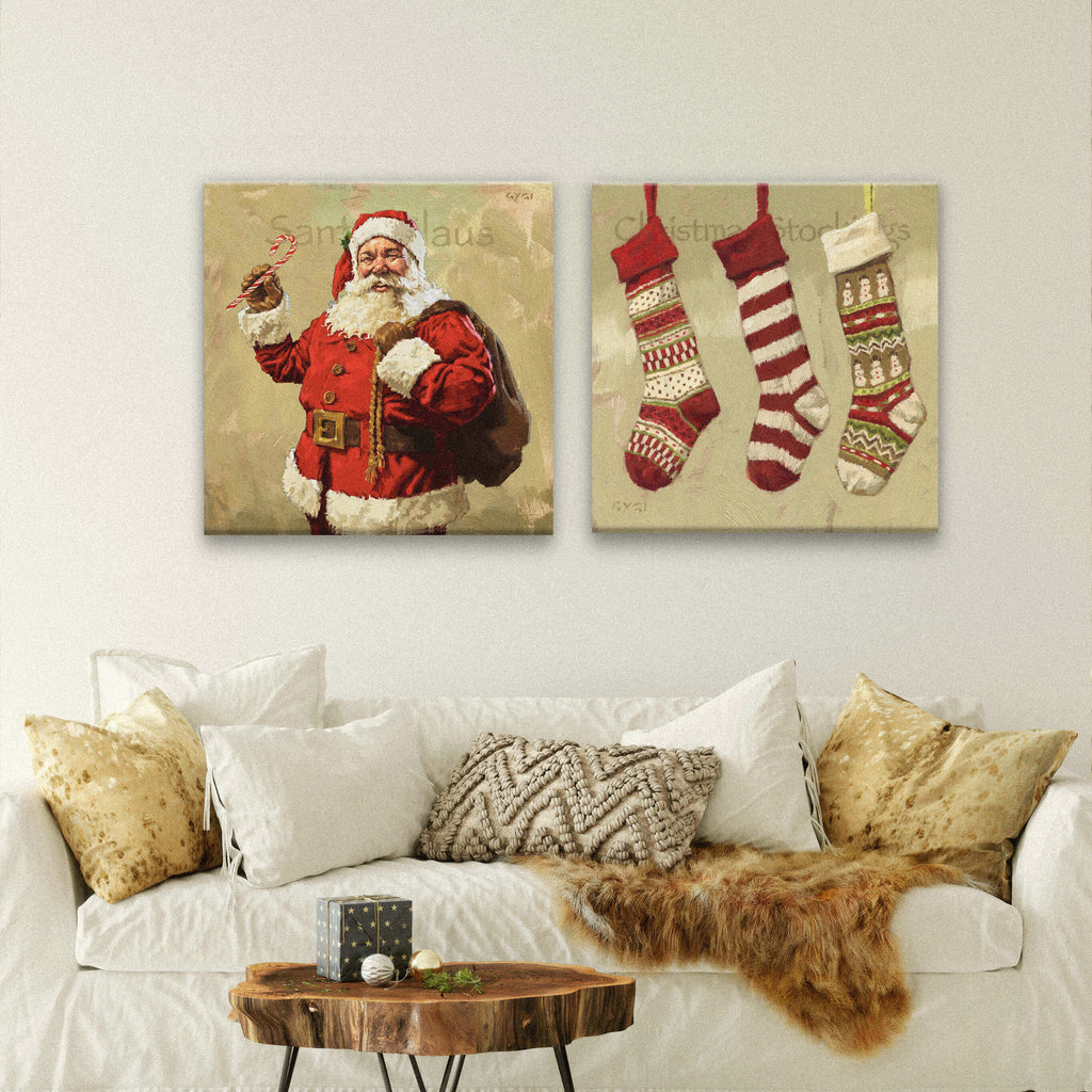 Christmas Stockings Wall Art  