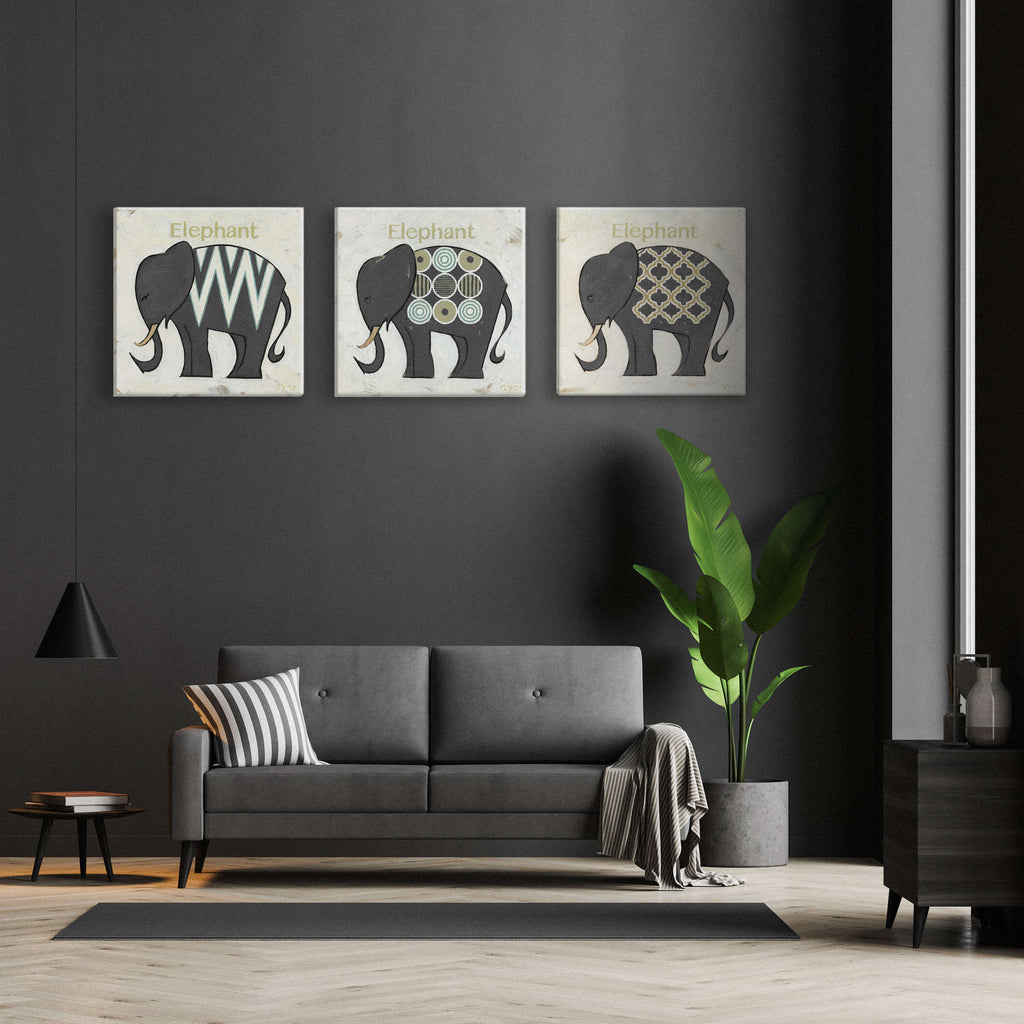 Damask Elephant Silhouette Art