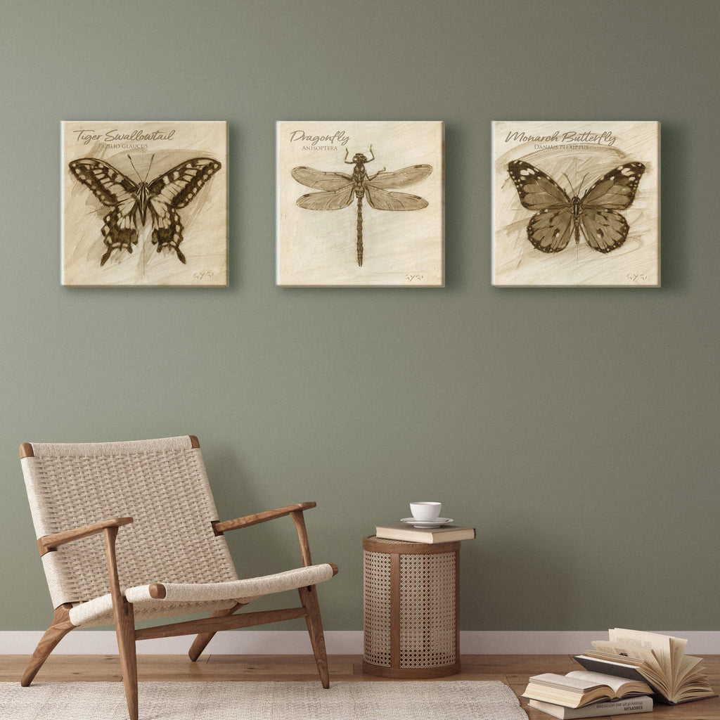 Sepia Dragonfly Canvas Art    
