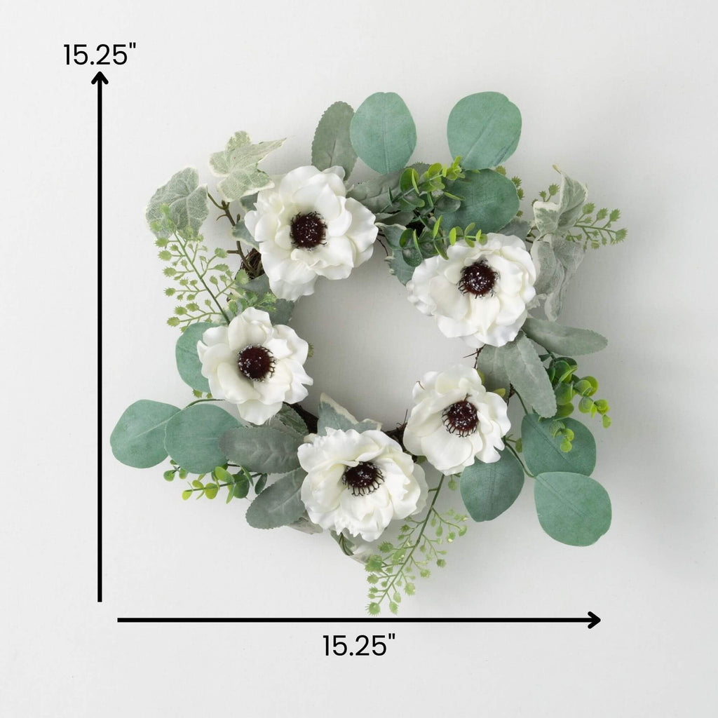 Anemone Silvery Small Wreath  