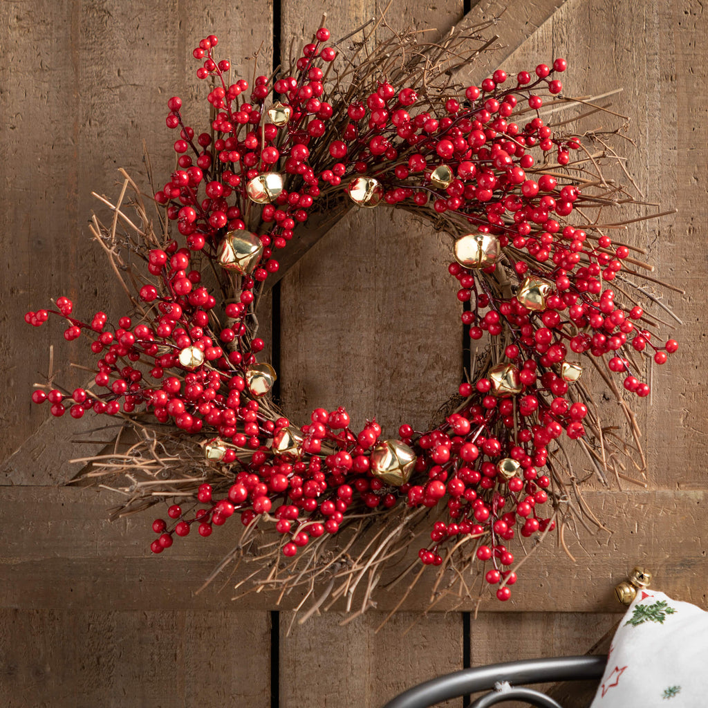 20" Berry And Bell Wreath     