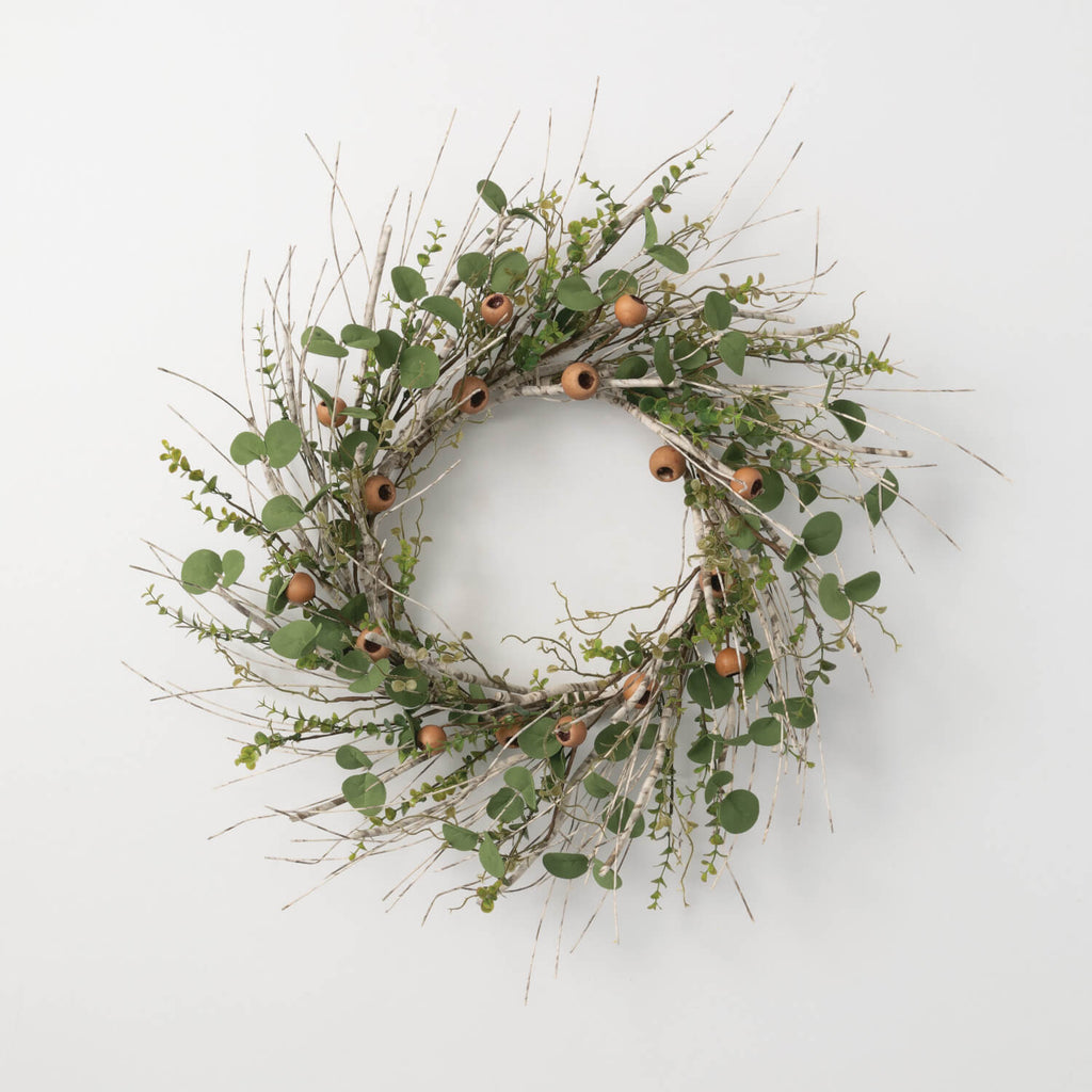 Birch Eucalyptus/Pod Wreath   