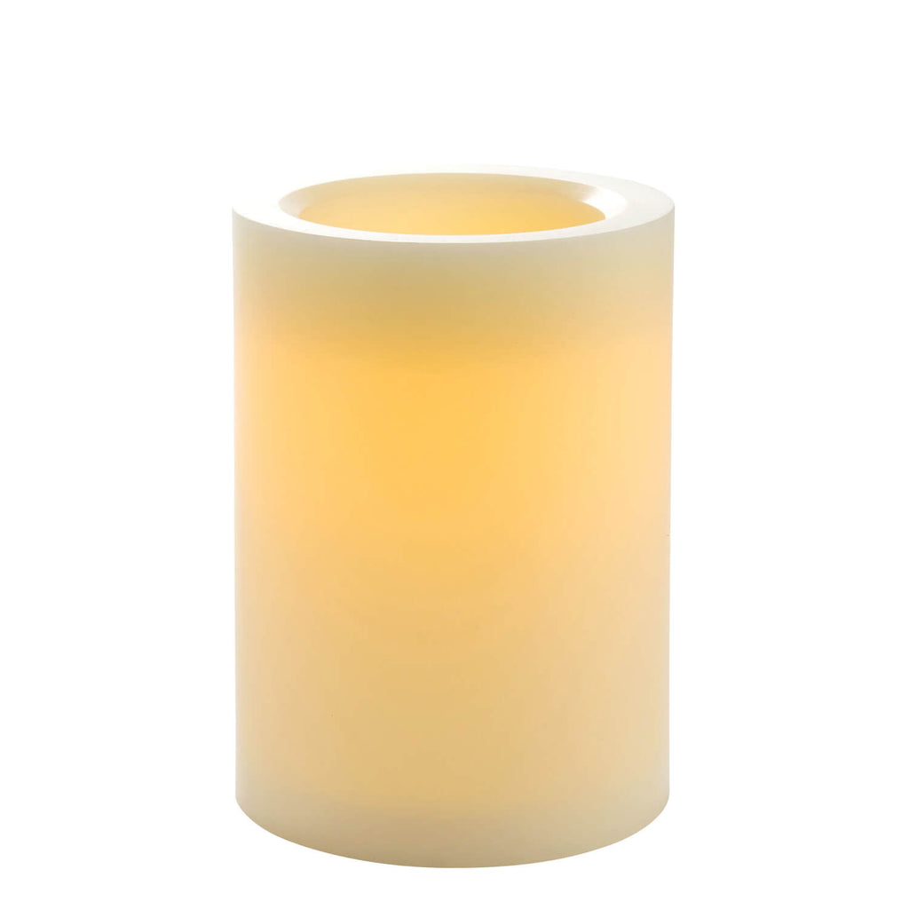 Cream Led Wax Pillar Candle   