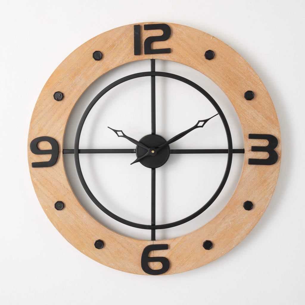 Urban Ring Wooden Metal Clock 