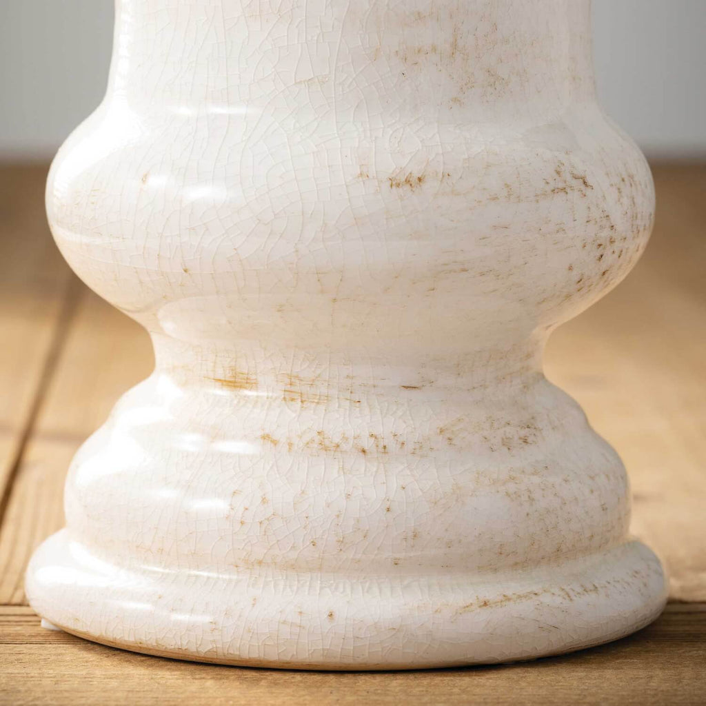 White Ceramic Farmhouse Urn   