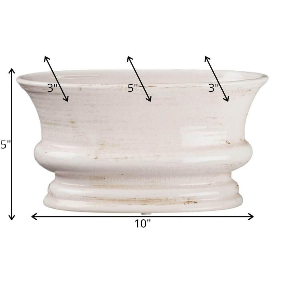 Ceramic Low Oval Planter      