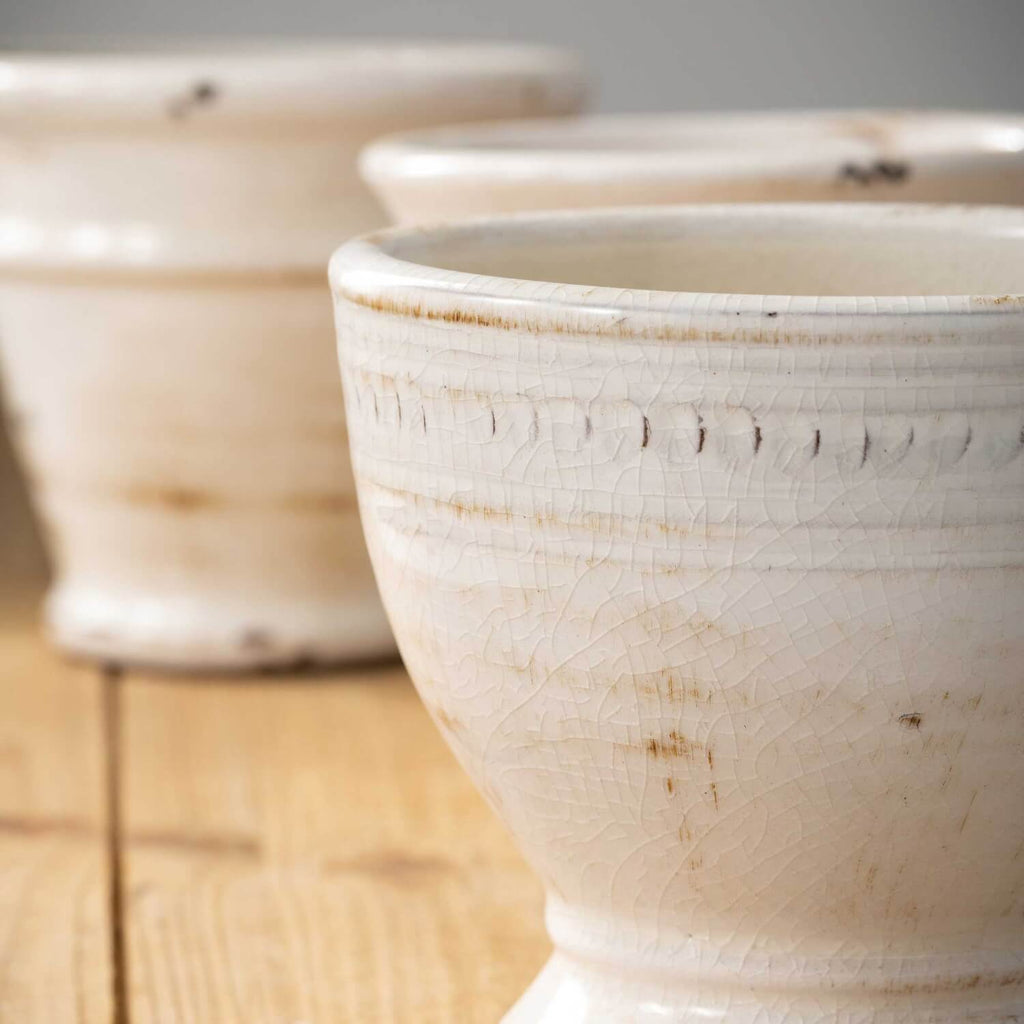 Glazed Ceramic Pot Set Of 3   